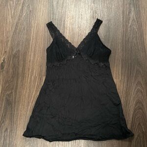 Black Lace Camisole Tank Top Cut Out Sexy Ladies Juniors Medium